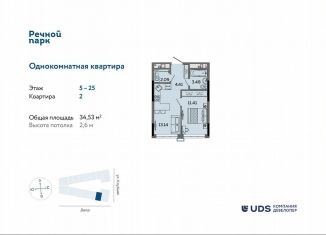 Продам 2-комнатную квартиру, 34.5 м2, Удмуртия, Клубная улица, 11