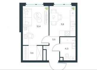 Продаю однокомнатную квартиру, 33.7 м2, Москва, метро Аминьевская