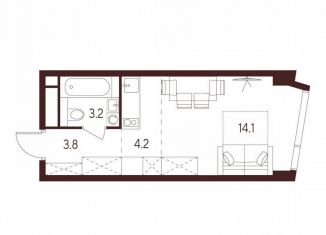 Продажа квартиры студии, 25.3 м2, Москва, станция Зорге