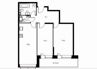 Продается 3-комнатная квартира, 69.6 м2, Щёлково, Центральная улица, 71к2