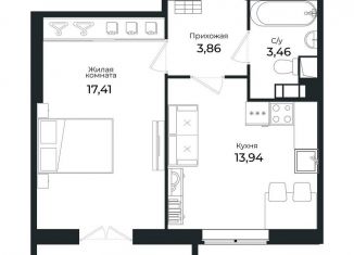 Продается 1-комнатная квартира, 38.2 м2, Сертолово, Центральная улица, 13