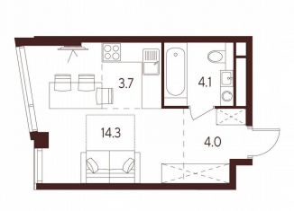 Продам квартиру студию, 26.1 м2, Москва, станция Зорге