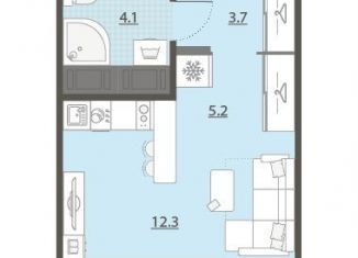 Продам квартиру студию, 25.3 м2, Екатеринбург, метро Чкаловская, улица Архитектора Белянкина