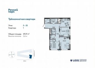 Продается трехкомнатная квартира, 69 м2, Ижевск, Клубная улица, 11