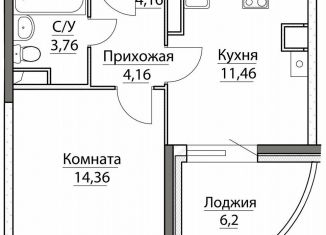 Продаю однокомнатную квартиру, 39.9 м2, посёлок Красный Бор