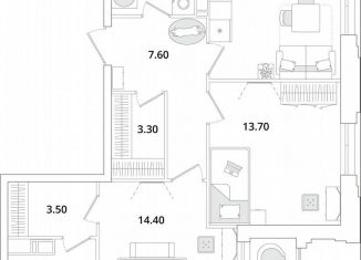 Продается 2-комнатная квартира, 66.3 м2, Санкт-Петербург, Планерная улица, 99, муниципальный округ Юнтолово