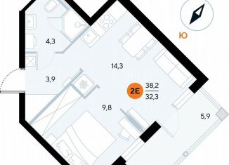 Продаю однокомнатную квартиру, 38.2 м2, Крым