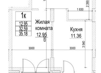 Продам однокомнатную квартиру, 35.2 м2, Новосибирск, Железнодорожный район