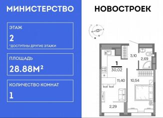 Продаю однокомнатную квартиру, 28.9 м2, Рязань, Московский район