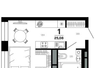 Продается 1-ком. квартира, 25.1 м2, Рязань, Московский район