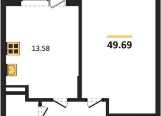 1-комнатная квартира на продажу, 49.7 м2, Воронеж, Коминтерновский район