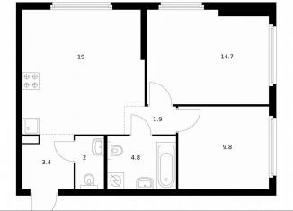 Продается двухкомнатная квартира, 55.6 м2, Москва, жилой комплекс Барклая 6, к7, ЖК Барклая 6