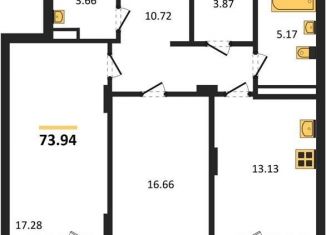 Продаю 2-комнатную квартиру, 73.9 м2, Воронеж, Коминтерновский район