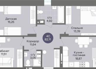 Продажа 4-ком. квартиры, 82.1 м2, Новосибирск, метро Студенческая, Рубиновая улица, 13