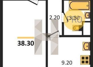 Продаю однокомнатную квартиру, 38.3 м2, Воронеж, Левобережный район