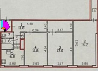 Продается 3-ком. квартира, 63 м2, Санкт-Петербург, проспект Луначарского, 86к2, муниципальный округ Прометей