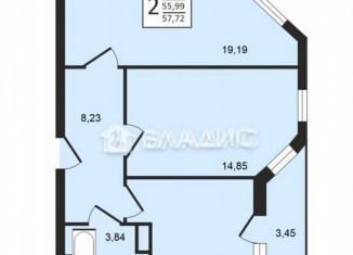 2-комнатная квартира на продажу, 57.7 м2, Владимир, Ленинский район, улица Родионовка, 4А