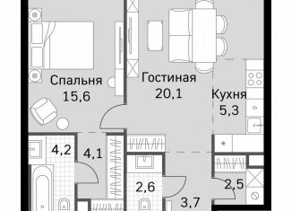 Продажа 1-комнатной квартиры, 58.1 м2, Москва, метро Беговая