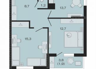 2-комнатная квартира на продажу, 56.7 м2, Краснодарский край