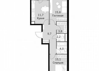 2-комнатная квартира на продажу, 63.3 м2, Москва, метро Тушинская, Строительный проезд, 9с9