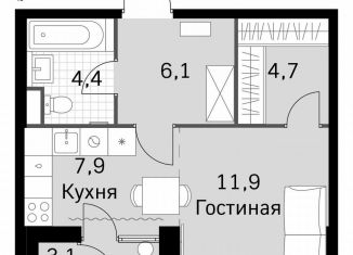 Продается квартира студия, 36.5 м2, Москва, район Покровское-Стрешнево, Строительный проезд, 9с9