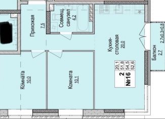 Продается 2-комнатная квартира, 54 м2, Ижевск, Союзная улица, 163к2