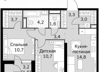 Продажа 2-комнатной квартиры, 57.3 м2, Москва, СЗАО, Строительный проезд, 9с9