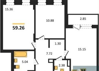 Продажа 2-комнатной квартиры, 59.3 м2, Воронеж, Левобережный район