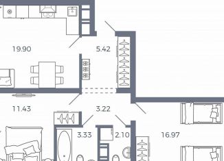 2-ком. квартира на продажу, 65.7 м2, село Николаевка