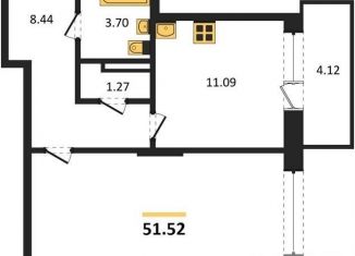 Продаю однокомнатную квартиру, 51.5 м2, Воронеж