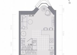 Продается квартира студия, 35.3 м2, Казань, улица Калинина, 1Б, Вахитовский район