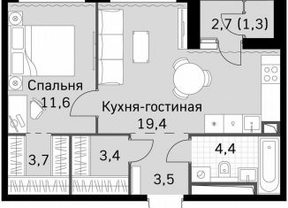 Продается однокомнатная квартира, 47.5 м2, Москва, метро Сходненская, Строительный проезд, 9с9