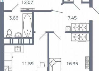 Продам 2-комнатную квартиру, 57.4 м2, село Николаевка