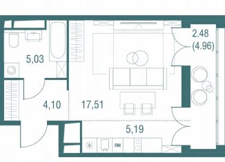 Продаю квартиру студию, 34.3 м2, Одинцово