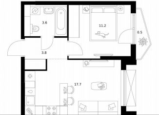 Продается 1-комнатная квартира, 36.8 м2, Москва, район Очаково-Матвеевское, жилой комплекс Мичуринский Парк, 4.5