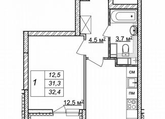 Продается 1-комнатная квартира, 32.4 м2, Нижний Новгород, жилой комплекс Новая Кузнечиха, 13