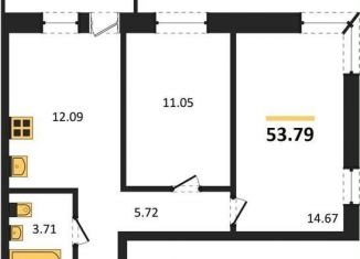 Продажа 2-ком. квартиры, 53.8 м2, Воронеж, Левобережный район