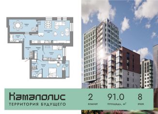 Продажа двухкомнатной квартиры, 91 м2, Пермский край