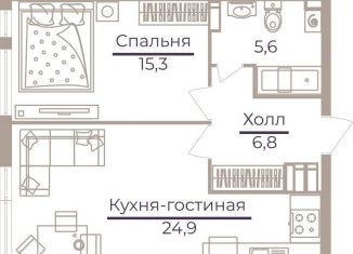 Продаю 2-комнатную квартиру, 51.8 м2, Москва, Херсонская улица, 43к5, район Черёмушки