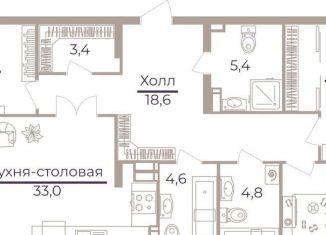 Продается 3-комнатная квартира, 122.8 м2, Москва, Херсонская улица, 43к5, метро Зюзино