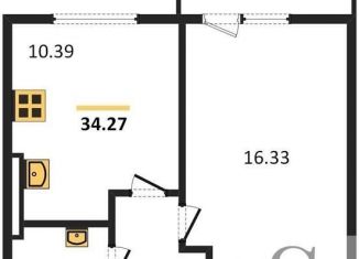 Продам однокомнатную квартиру, 34.3 м2, Новосибирск, улица Ясный Берег, 16, ЖК Ясный Берег