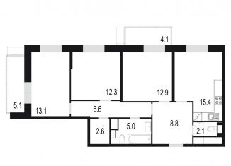 Продам трехкомнатную квартиру, 88 м2, Одинцово, жилой комплекс Союзный, к2, ЖК Союзный