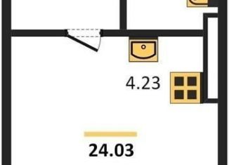 1-комнатная квартира на продажу, 24 м2, Новосибирск, ЖК Ясный Берег, улица Ясный Берег, 16