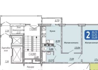 Продается 2-ком. квартира, 55 м2, Чебоксары, улица писателя Лаврентия Таллерова, 28, ЖК Солнечный Парк