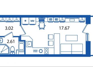 Продается квартира студия, 24.2 м2, Санкт-Петербург, ЖК Полис Приморский, проспект Авиаконструкторов, 61