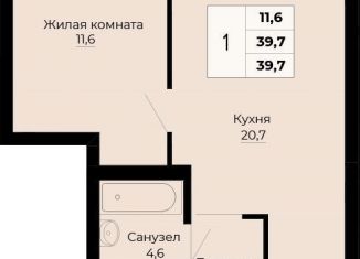 Продажа 1-ком. квартиры, 39.7 м2, Екатеринбург, ЖК Ольховский Парк