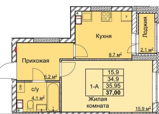 Продается 1-комнатная квартира, 36 м2, Нижний Новгород, переулок Профинтерна, метро Заречная