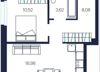 Продается 1-ком. квартира, 39.2 м2, Тюмень, Центральный округ, улица Мелиораторов, 6А