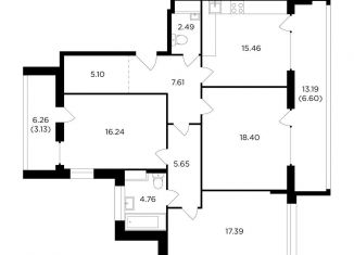 Продаю 3-комнатную квартиру, 102.8 м2, Москва, Восточная улица, 4Ак8, ЖК Ривер Скай