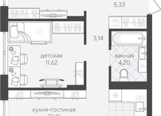 Продам двухкомнатную квартиру, 63.6 м2, Тюмень, ЖК Скандиа Квартал у Озера